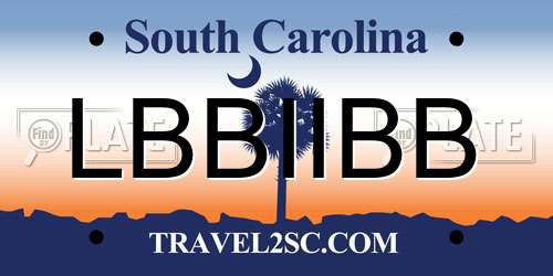 LBBIIBB South Carolina License Plate