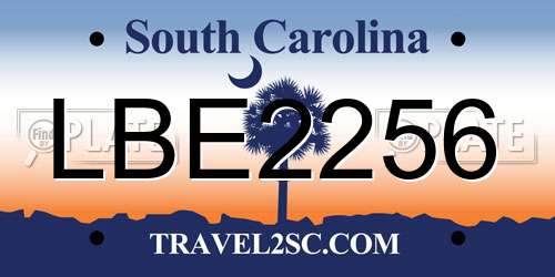 LBE2256 South Carolina License Plate