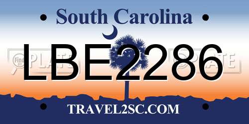 LBE2286 South Carolina License Plate