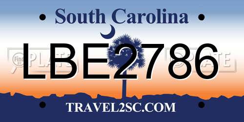 LBE2786 South Carolina License Plate