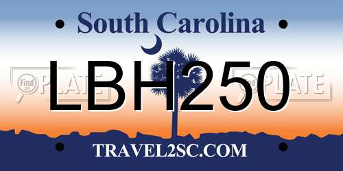 LBH250 South Carolina License Plate