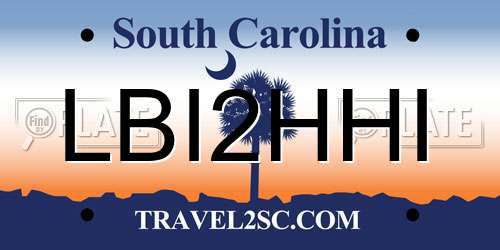 LBI2HHI South Carolina License Plate