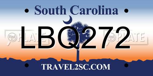 LBQ272 South Carolina License Plate