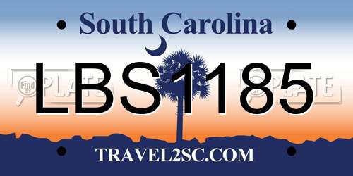 LBS1185 South Carolina License Plate