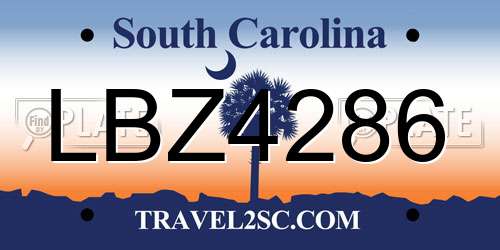LBZ4286 South Carolina License Plate