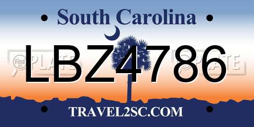 LBZ4786 South Carolina License Plate