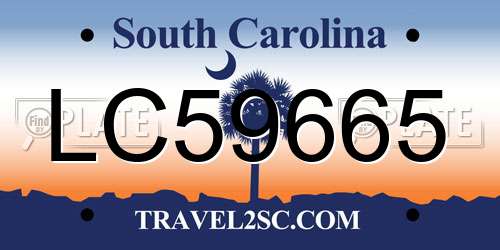 LC59665 South Carolina License Plate