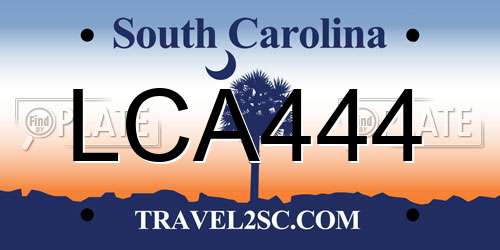 LCA444 South Carolina License Plate