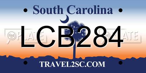LCB284 South Carolina License Plate