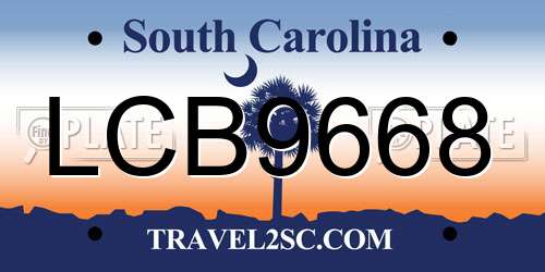 LCB9668 South Carolina License Plate