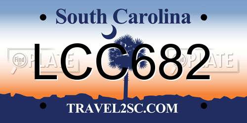 LCC682 South Carolina License Plate