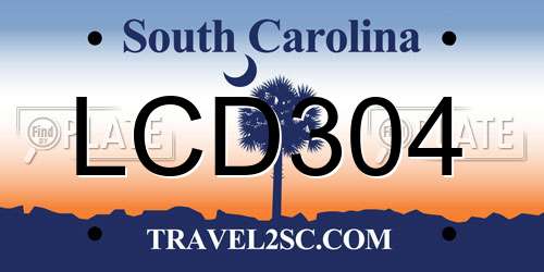 LCD304 South Carolina License Plate