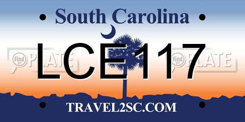 LCE117 South Carolina License Plate