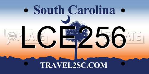 LCE256 South Carolina License Plate