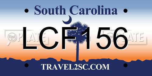 LCF156 South Carolina License Plate