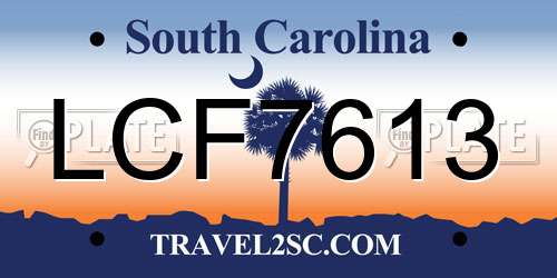 LCF7613 South Carolina License Plate