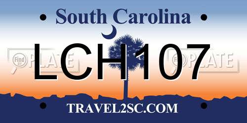 LCH107 South Carolina License Plate