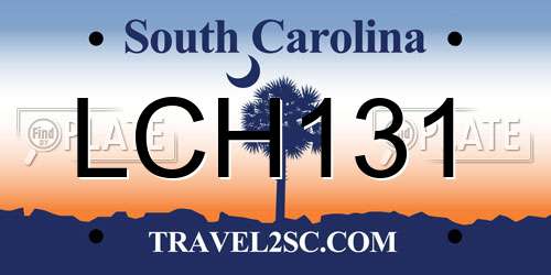 LCH131 South Carolina License Plate