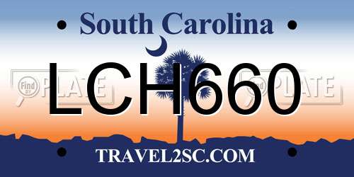 LCH660 South Carolina License Plate