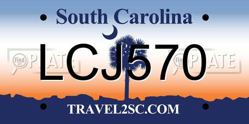 LCJ570 South Carolina License Plate