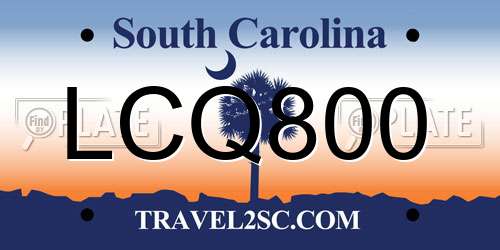 LCQ800 South Carolina License Plate