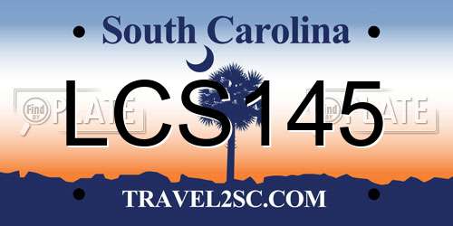 LCS145 South Carolina License Plate