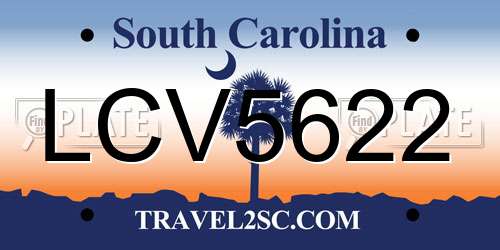 LCV5622 South Carolina License Plate