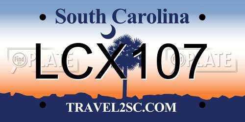 LCX107 South Carolina License Plate
