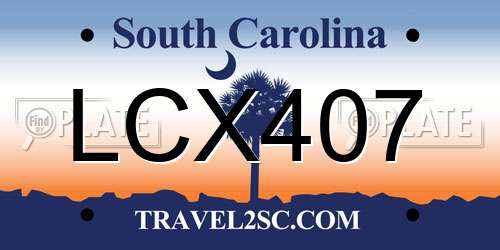 LCX407 South Carolina License Plate