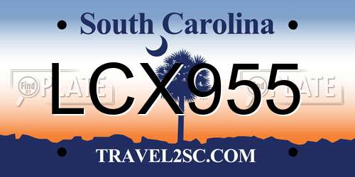 LCX955 South Carolina License Plate