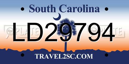 LD29794 South Carolina License Plate