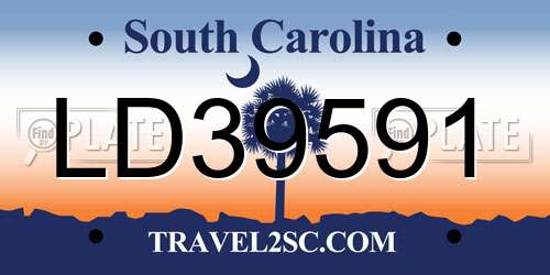 LD39591 South Carolina License Plate