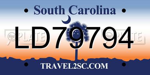 LD79794 South Carolina License Plate