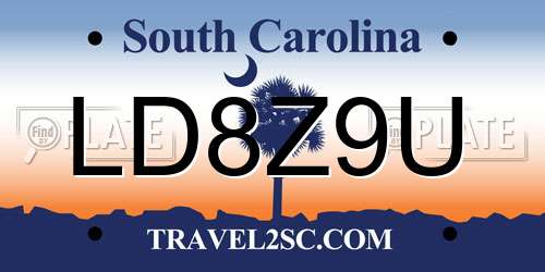 LD8Z9U South Carolina License Plate
