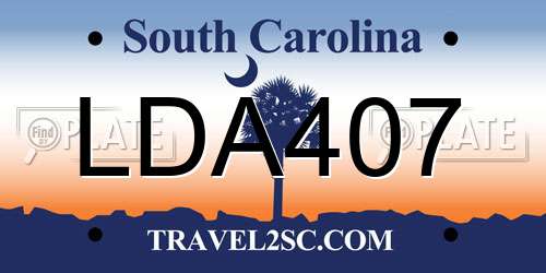LDA407 South Carolina License Plate