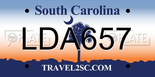 LDA657 South Carolina License Plate