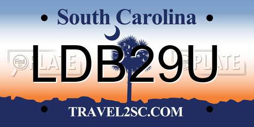 LDB29U South Carolina License Plate