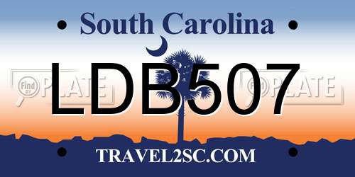 LDB507 South Carolina License Plate