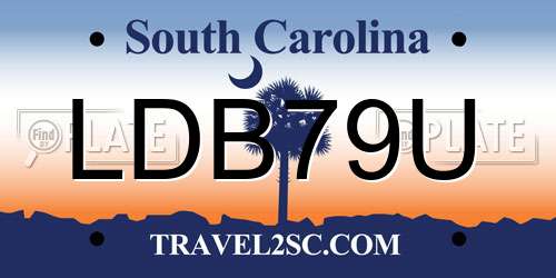 LDB79U South Carolina License Plate