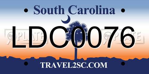 LDC0076 South Carolina License Plate