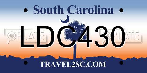 LDC430 South Carolina License Plate