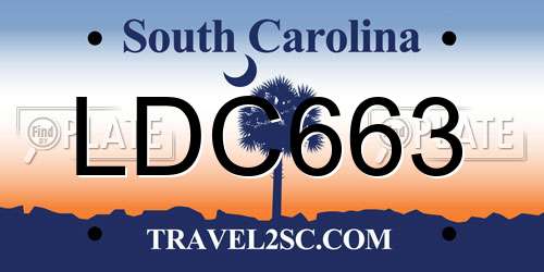 LDC663 South Carolina License Plate