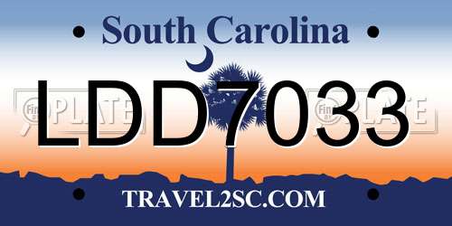 LDD7033 South Carolina License Plate