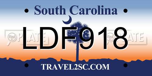 LDF918 South Carolina License Plate