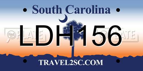 LDH156 South Carolina License Plate
