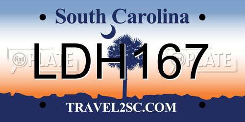 LDH167 South Carolina License Plate