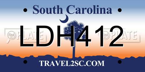 LDH412 South Carolina License Plate