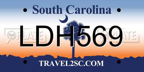 LDH569 South Carolina License Plate