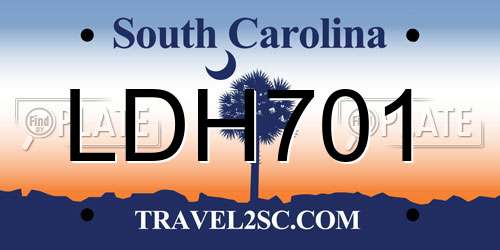 LDH701 South Carolina License Plate
