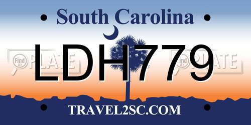 LDH779 South Carolina License Plate